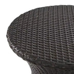 GDFStudio Jocelyn Outdoor Wicker 3 Piece Chat Set with Cushion, Multibrown/Beige
