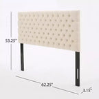 Tête de lit capitonnée réglable pour grand lit GDFStudio Brunet Contemporary