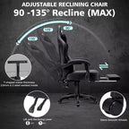 Fauteuil de jeu de massage en cuir Hoffree, chaise de bureau ergonomique pour PC avec repose-pieds et réglable