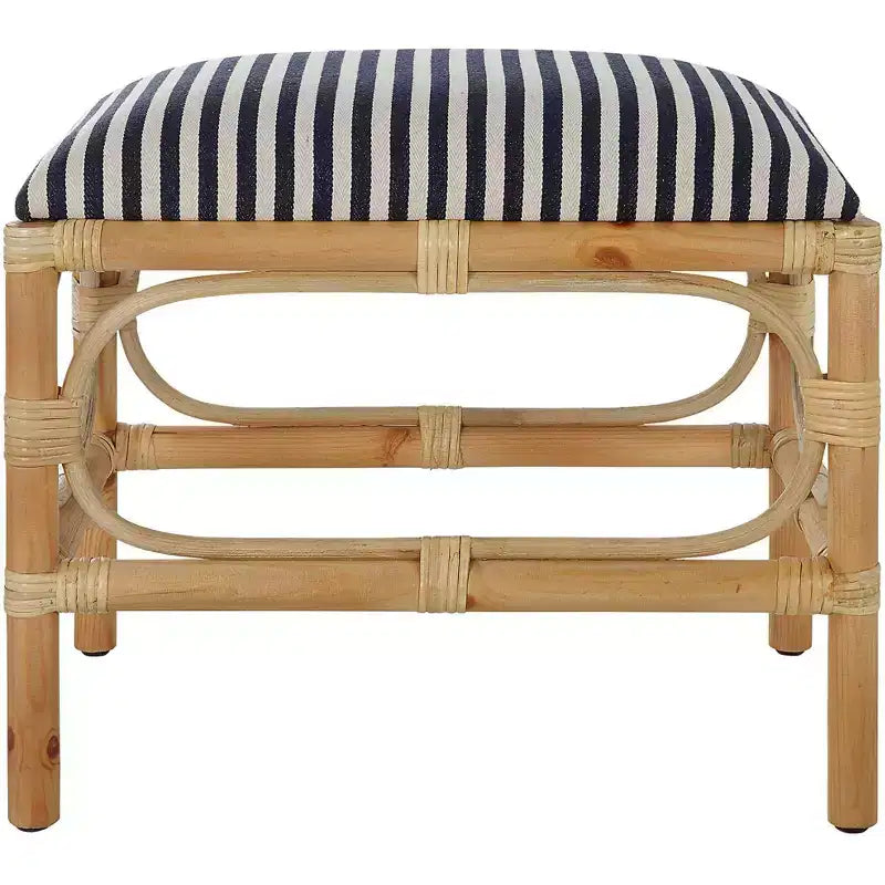Uttermost Laguna 24 Wide Navy and White Striped Small Accent Bench