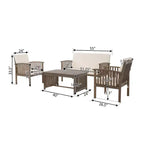 Christopher Knight Home Navan Outdoor Acacia Wood 8 Seater Chat Set with Water-Resistant Cushion