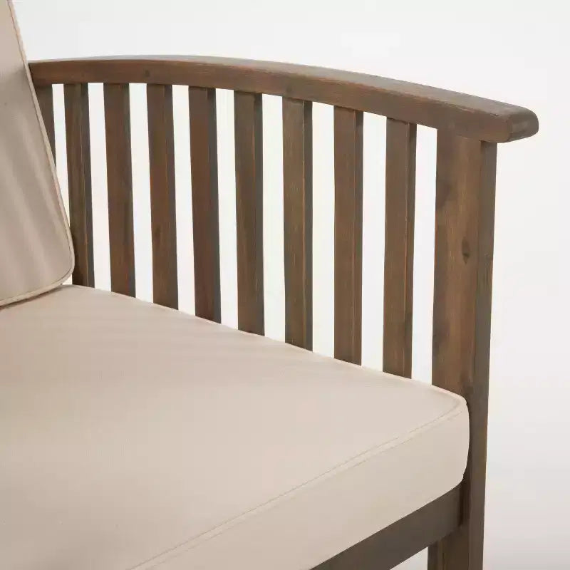 Christopher Knight Home Navan Outdoor Acacia Wood 8 Seater Chat Set with Water-Resistant Cushion