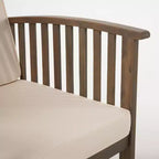 Christopher Knight Home Navan Outdoor Acacia Wood 8 Seater Chat Set with Water-Resistant Cushion