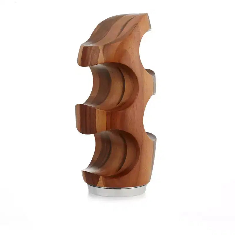 Namb Vie Bottle Rack, 6 x 13 Acacia Wood & Alloy 4 Bottle Display Stand
