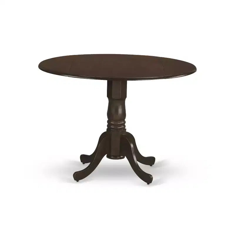 HomeStock Dropleaf Round Dining Table Set With 2 Chairs Oak Finish