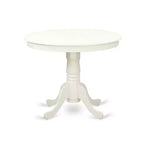 HomeStock Anva5 Round Dining Set Modern Linen White