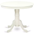 HomeStock Anva5 Round Dining Set Modern Linen White