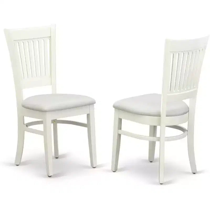 HomeStock Anva5 Round Dining Set Modern Linen White
