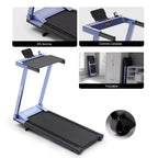 Tapis de course DeerRun A1 avec inclinaison de 6 % et mains courantes, 1-12 km/h, capacité de 136 kg pour le fitness à domicile