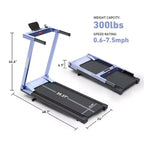 Tapis de course DeerRun A1 avec inclinaison de 6 % et mains courantes, 1-12 km/h, capacité de 136 kg pour le fitness à domicile