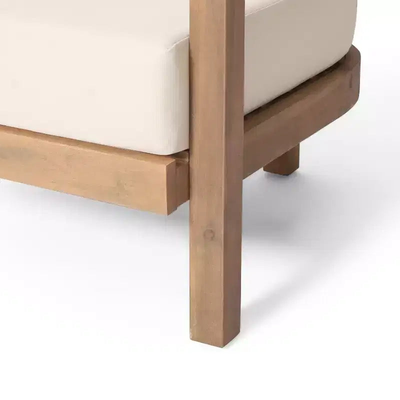 Christopher Knight Home Pelon Ensemble de conversation 3 pièces d'extérieur en bois d'acacia avec coussins, beige et délavé marron