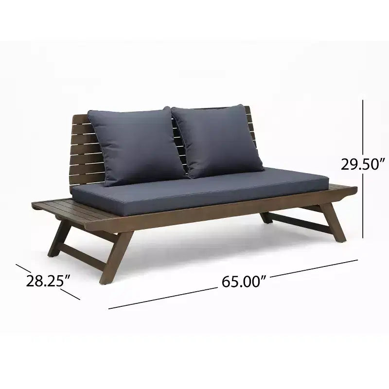Christopher Knight Home Sedona Outdoor Acacia Wood 6 Seater Chat Set and Side Table with Cushions