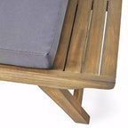 Christopher Knight Home Sedona Outdoor Acacia Wood 6 Seater Chat Set with Cushions