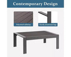 Heynemo 7-Seat Outdoor Patio Aluminum Furniture Sofa Sets, Modern Outside Sectional Conversation Metal Couch Chairs Sets With Cushions