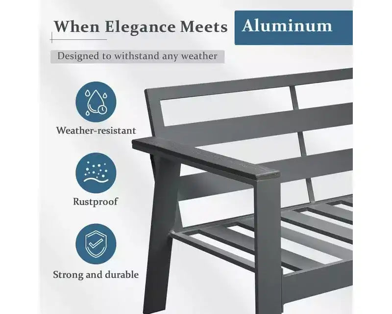 Heynemo 7-Seat Outdoor Patio Aluminum Furniture Sofa Sets, Modern Outside Sectional Conversation Metal Couch Chairs Sets With Cushions