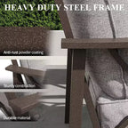 HeynemoOutdoor Patio Furniture Set, 5 Piece Patio Conversation Set with Fire Table and Ottomans, Metal Furniture Set for Porch Backyard Garden