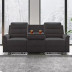 Mjkone 3-Seater Recliner Sofa,Adjustable Living Room Sofa with Flip Middle Backrest, Home Theater Seating Couch