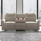 Mjkone 3-Seater Recliner Sofa,Adjustable Living Room Sofa with Flip Middle Backrest, Home Theater Seating Couch