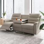 Mjkone 3-Seater Recliner Sofa,Adjustable Living Room Sofa with Flip Middle Backrest, Home Theater Seating Couch