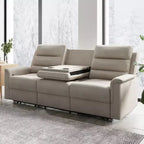 Mjkone 3-Seater Recliner Sofa,Adjustable Living Room Sofa with Flip Middle Backrest, Home Theater Seating Couch