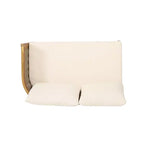 GDFStudio Hiland Outdoor Acacia Wood and Round Wicker 5 Seater Sectional Sofa Set with Cushions, Teak/Beige