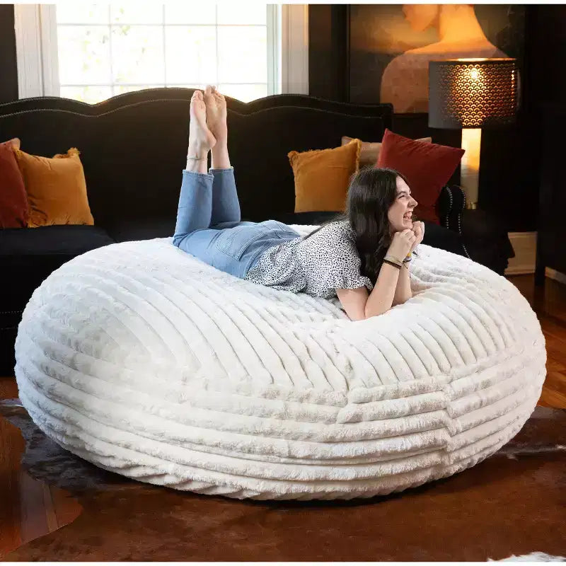 Jaxx 6 Foot Cocoon - Large Bean Bag Chair for Adults, Premium Luxe Faux Fur