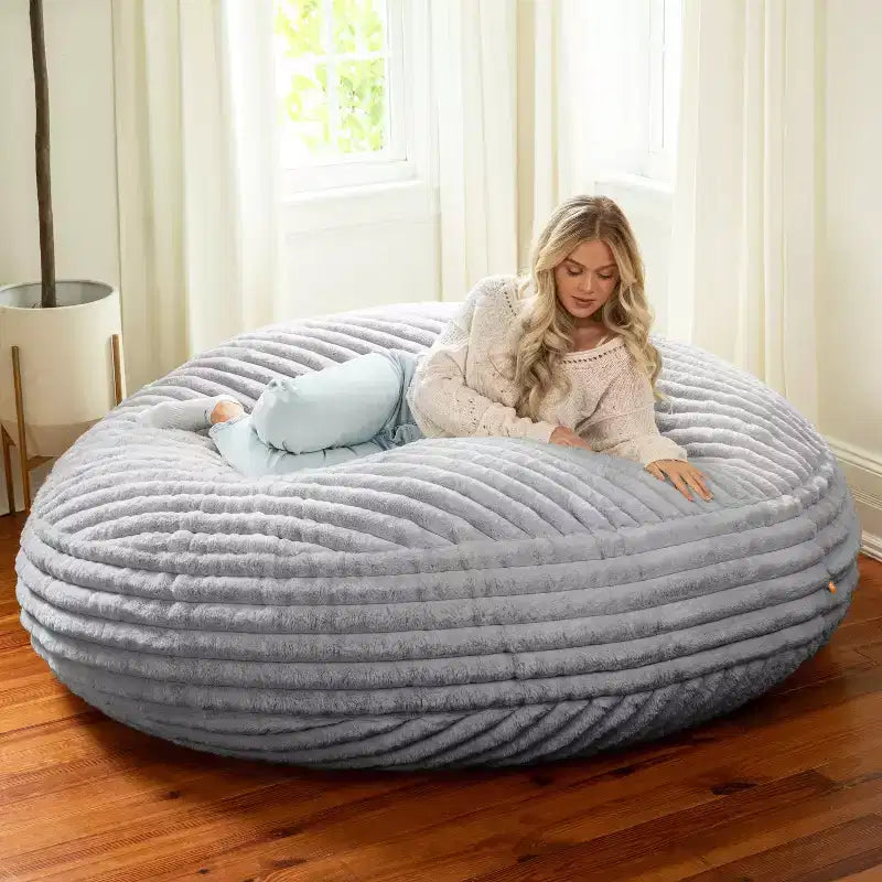 Jaxx 6 Foot Cocoon - Large Bean Bag Chair for Adults, Premium Luxe Faux Fur