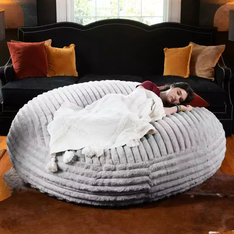 Jaxx 6 Foot Cocoon - Large Bean Bag Chair for Adults, Premium Luxe Faux Fur