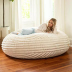 Jaxx 6 Foot Cocoon - Large Bean Bag Chair for Adults, Premium Luxe Faux Fur