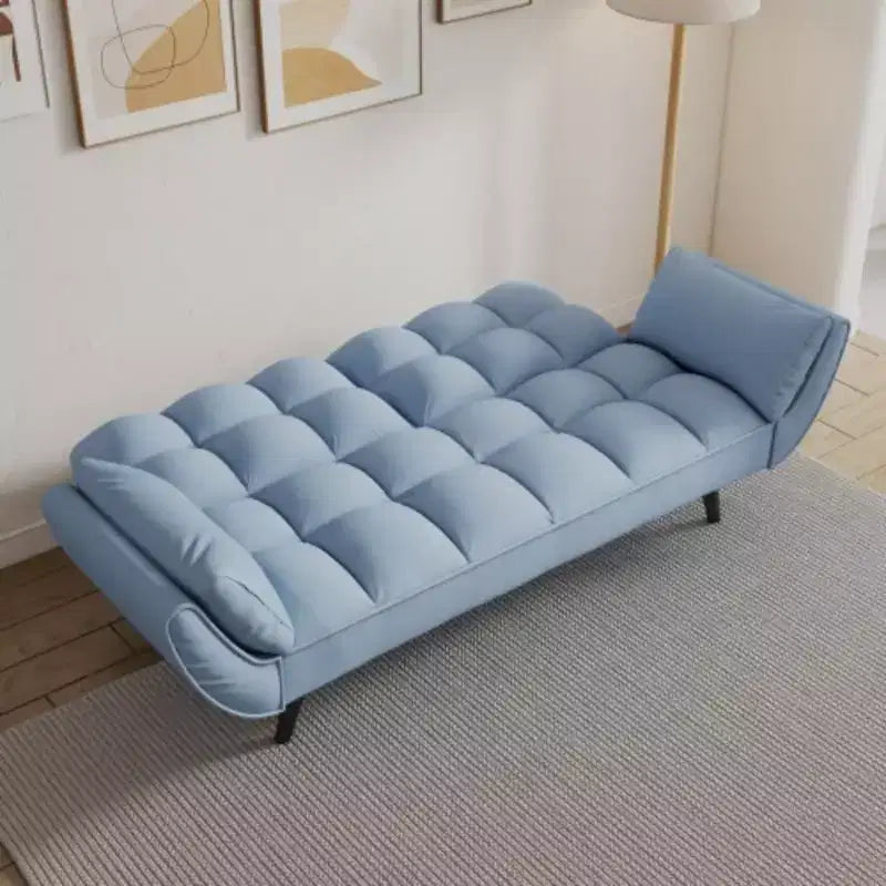 57 Canapé bleu Doux Deux accoudoirs Coussin Confortable Adapté Appartement Chambre Petit espace