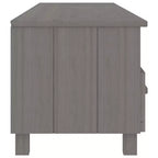 vidaXL Light Gray Pine TV Stand/Console Sideboard - 62.2 x 15.7 x 15.7 in | Solid Wood, MDF | 3 Drawers, 3 Compartments