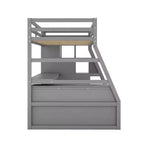 Whisen 94.7L x 56.8W Unique Design Twin Size Loft Bed with 7 Drawers, 2 Shelves and Desk, Comfortable Sleeping Area