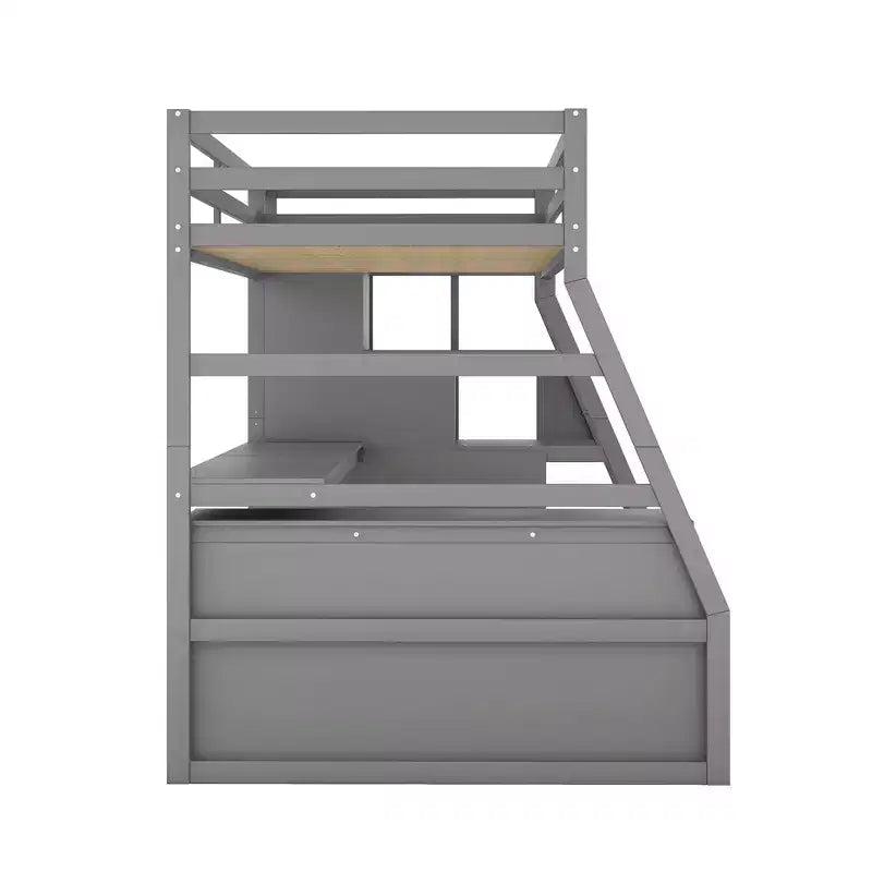 Whisen 94.7L x 56.8W Unique Design Twin Size Loft Bed with 7 Drawers, 2 Shelves and Desk, Comfortable Sleeping Area