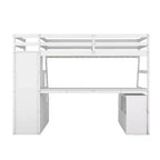 Whisen 94.7L x 56.8W Unique Design Twin Size Loft Bed with 7 Drawers, 2 Shelves and Desk, Comfortable Sleeping Area
