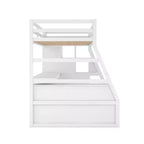 Whisen 94.7L x 56.8W Unique Design Twin Size Loft Bed with 7 Drawers, 2 Shelves and Desk, Comfortable Sleeping Area