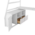Whisen 94.7L x 56.8W Unique Design Twin Size Loft Bed with 7 Drawers, 2 Shelves and Desk, Comfortable Sleeping Area