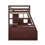 Whisen 94.7L x 56.8W Unique Design Twin Size Loft Bed with 7 Drawers, 2 Shelves and Desk, Comfortable Sleeping Area