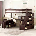 Whisen 94.7L x 56.8W Unique Design Twin Size Loft Bed with 7 Drawers, 2 Shelves and Desk, Comfortable Sleeping Area