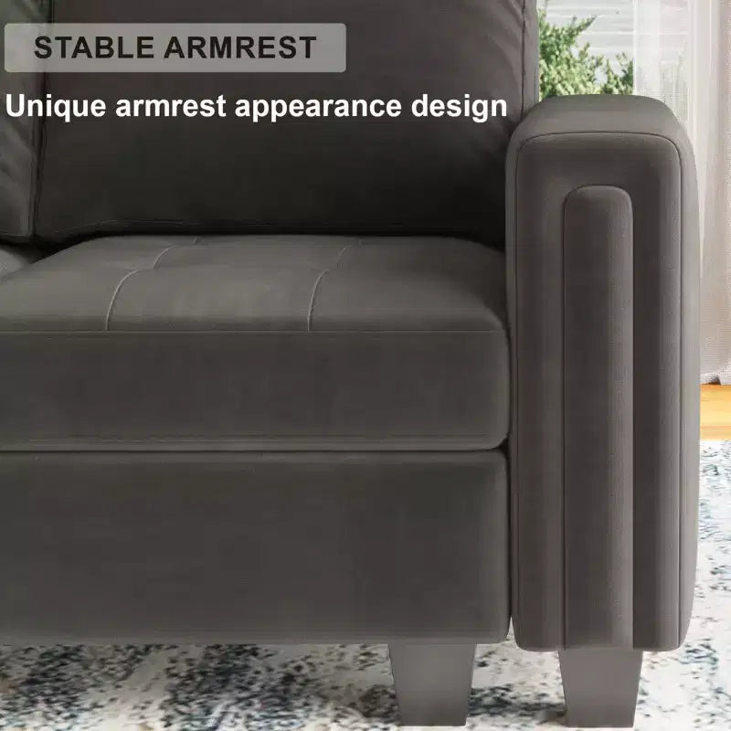 Belffin Modular Velvet Tufted L Shaped Couch with Storage Ottoman Sectional Couch with Reversible Chaises Corner Sofa