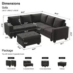Belffin Modular Velvet Tufted L Shaped Couch with Storage Ottoman Sectional Couch with Reversible Chaises Corner Sofa