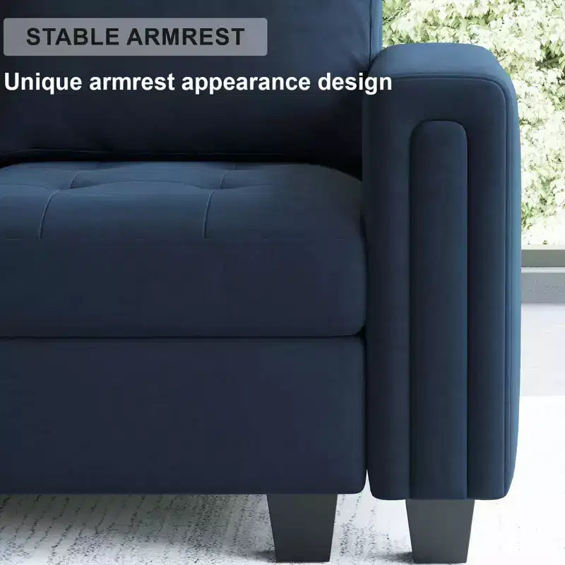 Belffin Modular Velvet Tufted L Shaped Couch with Storage Ottoman Sectional Couch with Reversible Chaises Corner Sofa