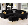 Belffin Modular Velvet Tufted L Shaped Couch with Storage Ottoman Sectional Couch with Reversible Chaises Corner Sofa