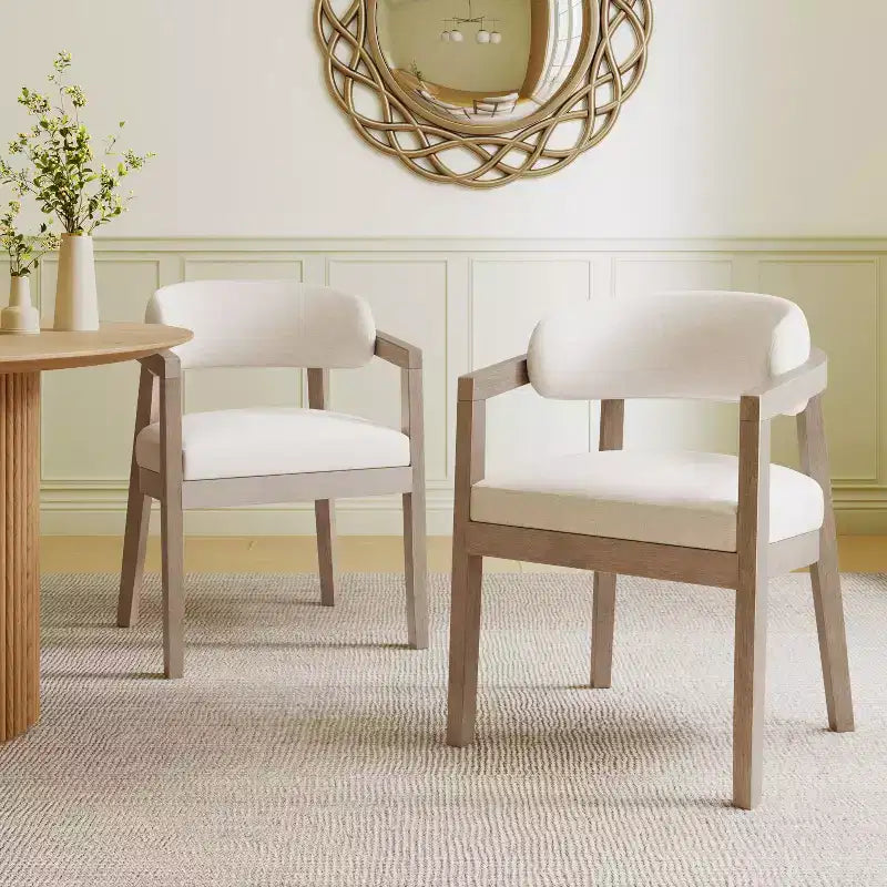 Christopher Knight Home Darien Upholstered Rubberwood Dining Chairs (Set of 2)