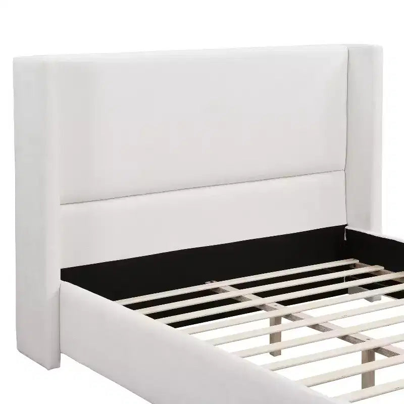 Lit rembourré moderne Christopher Knight Home Octavia avec tête de lit haute, blanc