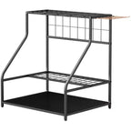 Outsunny Garden Tool Organizer for Garage, 3 Tier Yard Tool Storage Rack with Hooks