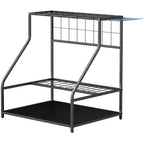 Outsunny Garden Tool Organizer for Garage, 3 Tier Yard Tool Storage Rack with Hooks