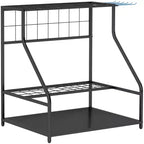 Outsunny Garden Tool Organizer for Garage, 3 Tier Yard Tool Storage Rack with Hooks