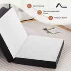 JIONJOY 3-Inch Portable Tri Folding Medium Gel Memory Foam Mattress| White