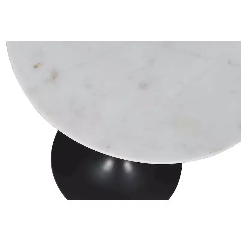 Tables d'appoint modernes de luxe en marbre massif et fer (lot de 2) Jofran, Camille - Couleur blanche