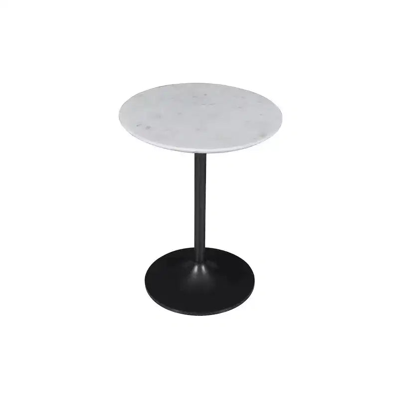 Tables d'appoint modernes de luxe en marbre massif et fer (lot de 2) Jofran, Camille - Couleur blanche